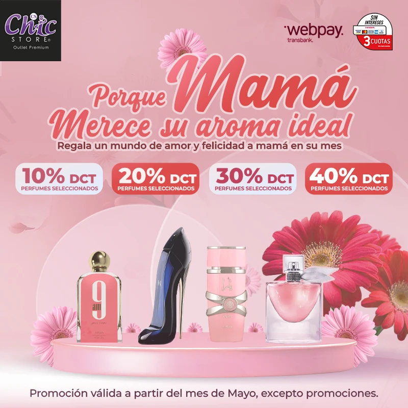 Ofertas en perfumes chile talca malule santiago para el Día y Mes de las Madres movil