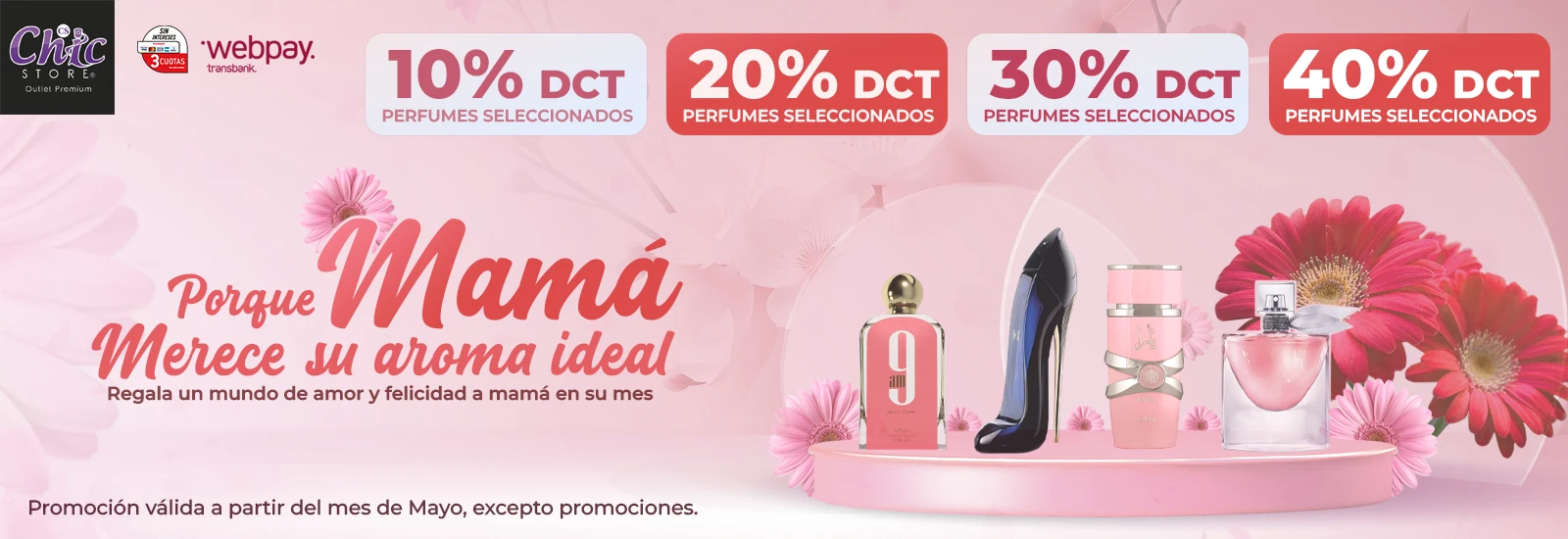 Ofertas en perfumes chile talca malule santiago para el Día y Mes de las Madres web